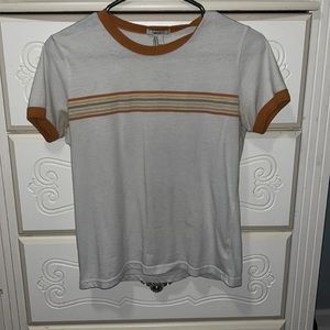 muted rainbow, semi-cropped tee